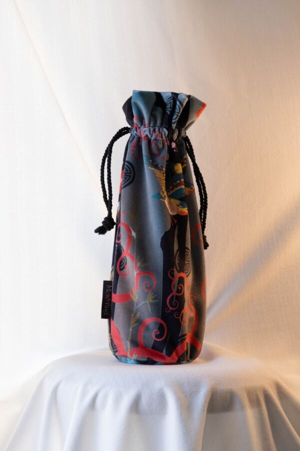 Aqua Pei Printed Wine Bottle Bag