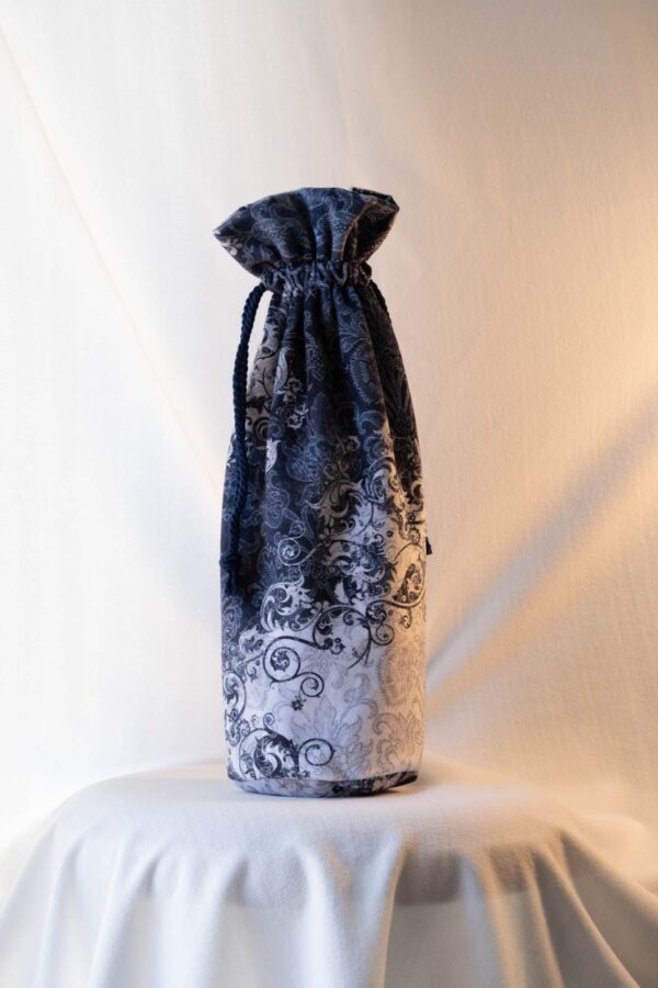 Blue Bliss Back Wine Bottle Bag