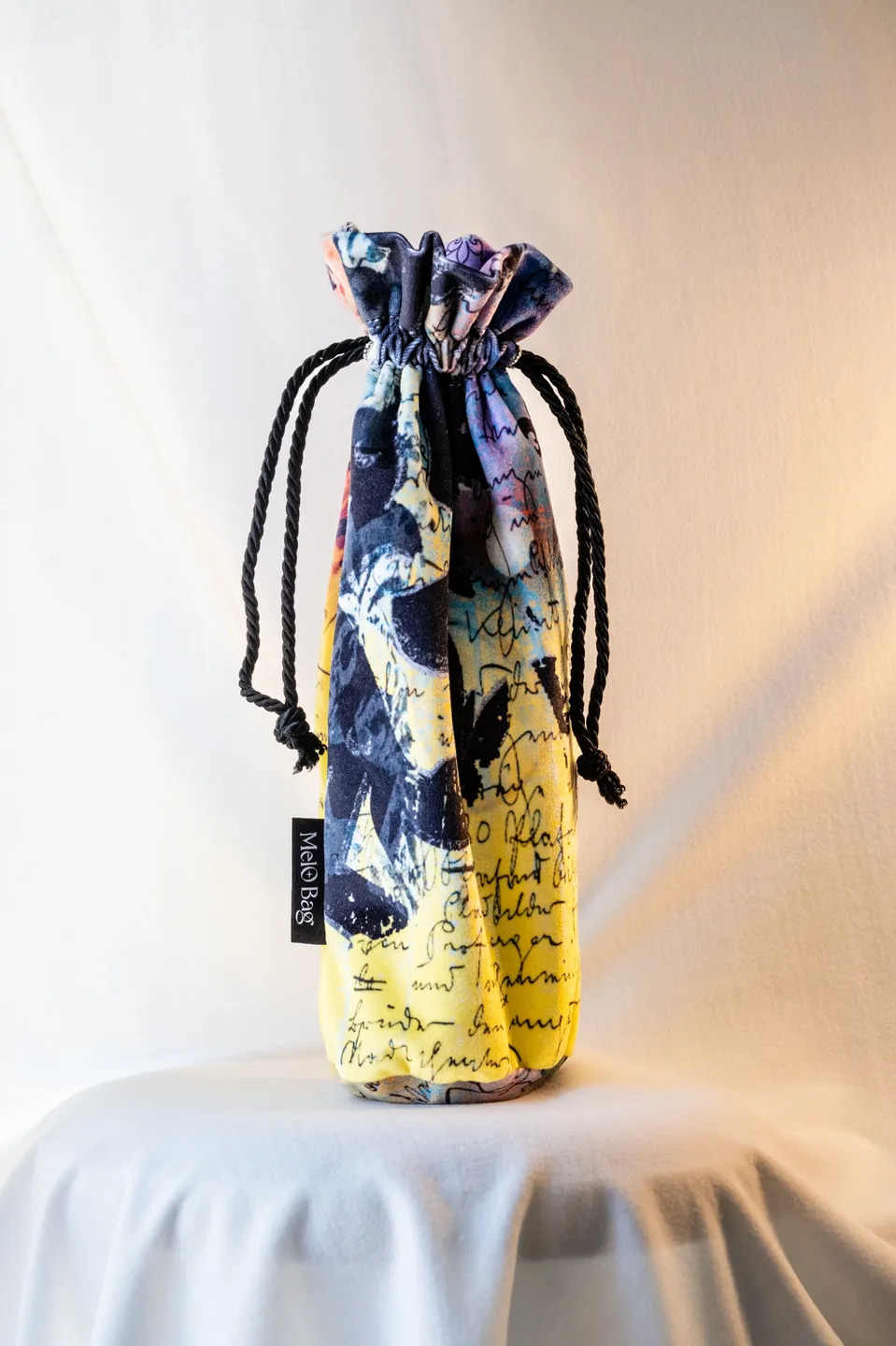 A Yellow and Black Color Forever Fluers String Bag