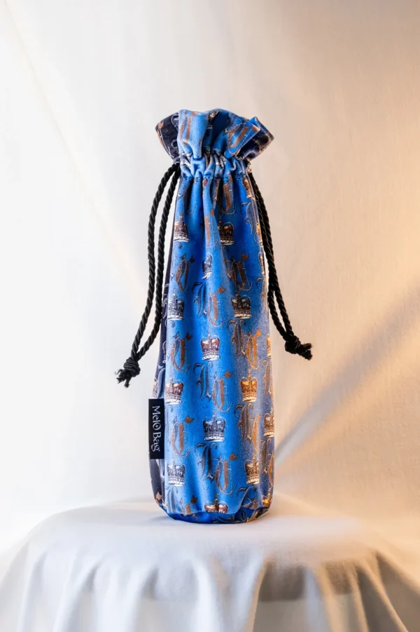 Royal Crowns Blue Color Wine Bag